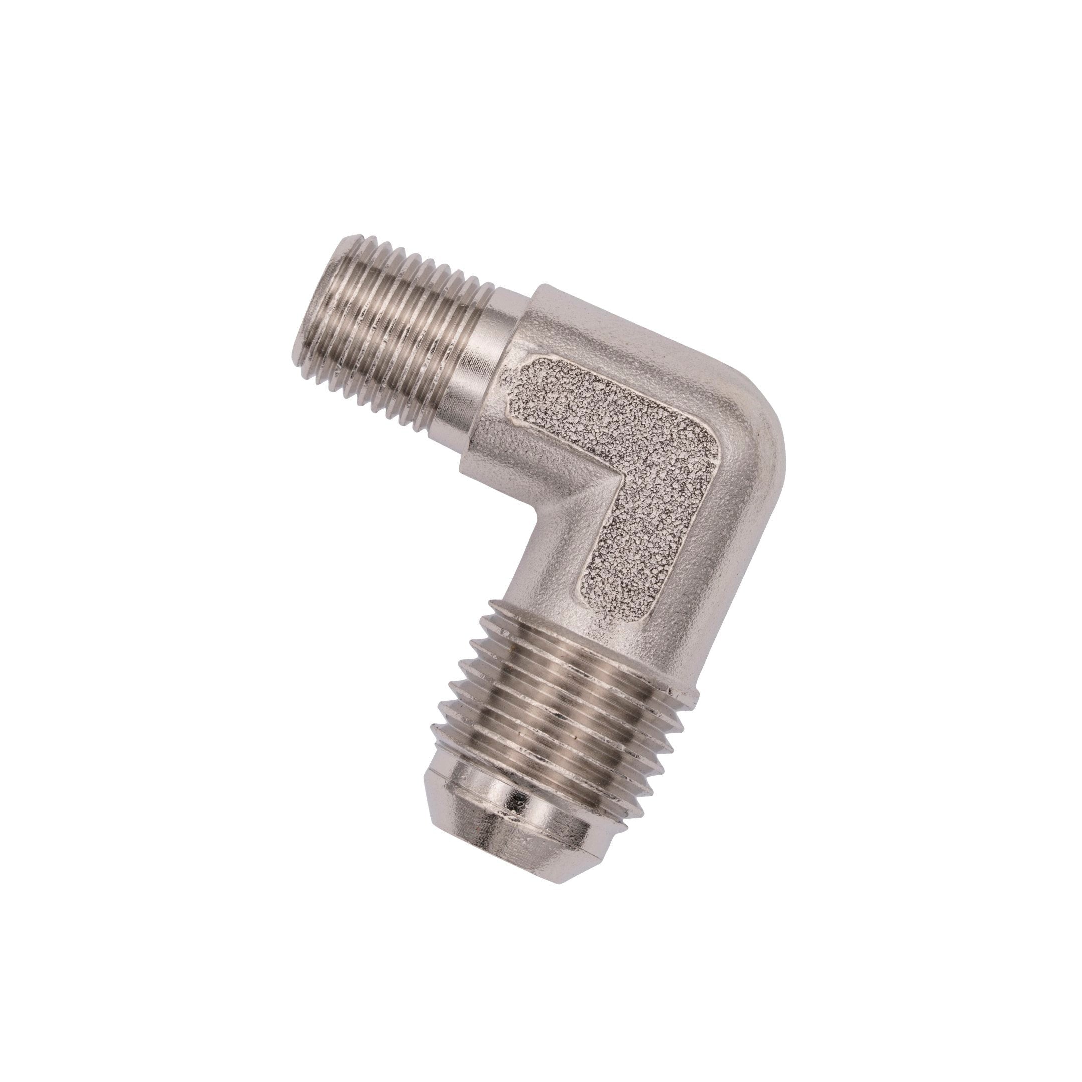 Flo Supply 1/8" NPT x 6AN 90 Degree Fitting - Male/Male